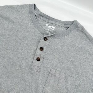 Duluth Trading Longtail T Shirt Mens XL Gray Henley Pocket Long Sleeve Workwear